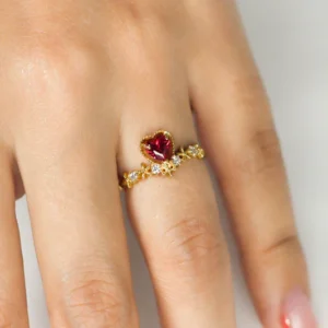ANILLO CORAZÓN ROJO