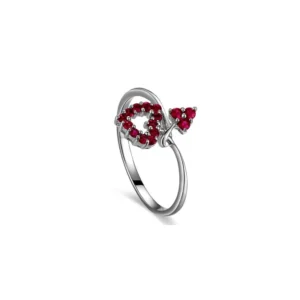 ANILLO CORAZÓN ROJO