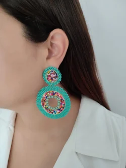 ARETE TEJIDO TUTI AGUAMARINA