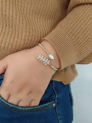 BRAZALETE HOJITAS CRISTAL