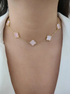 CADENA 5 TRÉBOL ROSADA