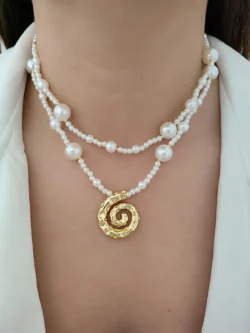 COLLAR DUO PERLAS CARACOL