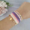 PULSERA TEJIDA DIJE SOL-LUNA