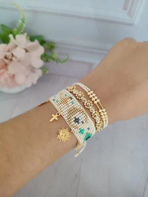 PULSERA TEJIDA BLANCA – SOL 4157