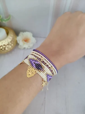 PULSERA TEJIDA ROMBOS JAGUAR – 4157