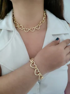 JUEGO CORAZONES MARCO (COLLAR + PULSERA)