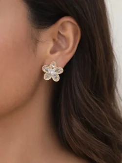 ARETES FLOR CRISTAL